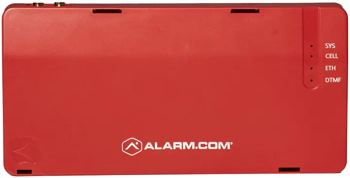 Alarm.com Fire Communicator in red housing