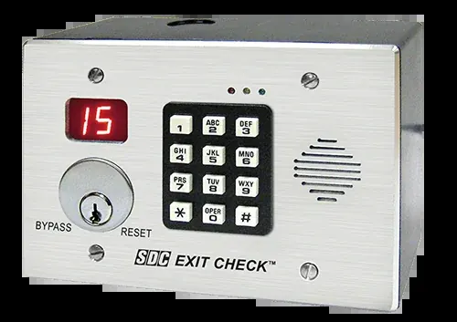 SDC wall-mount delayed egress controller with keypad and countdown display