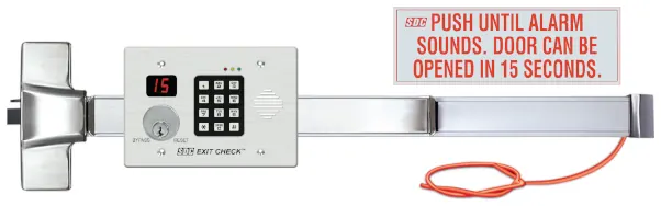 SDC delayed egress exit device with keypad and countdown display