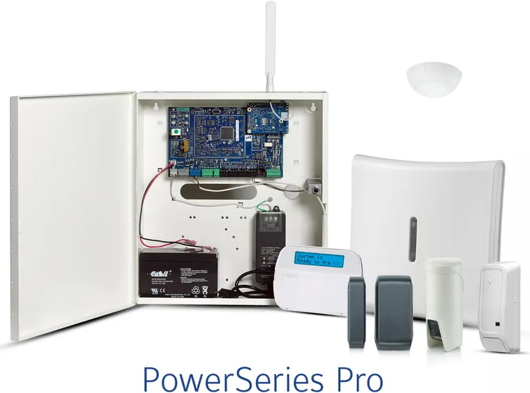 DSC PowerSeries Pro panel, keypad and wireless sensors
